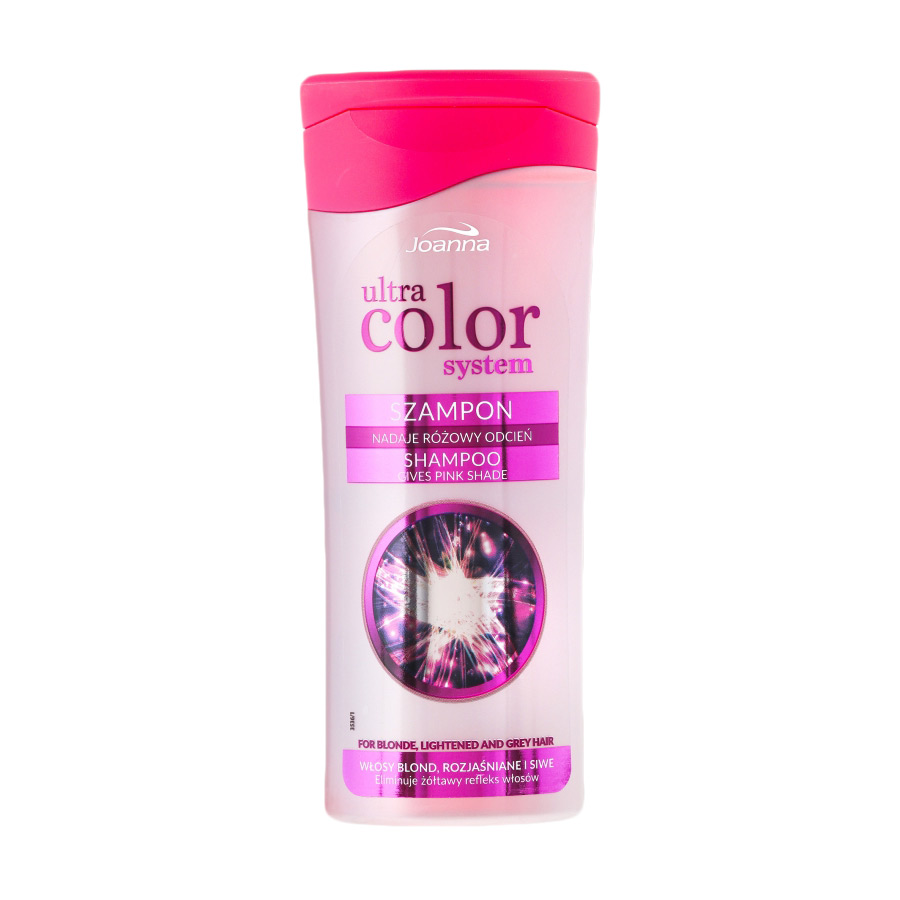 Шампунь Joanna Ultra Color System Shampoo Рожевий, для освітленого та сивого волосся, 200 мл